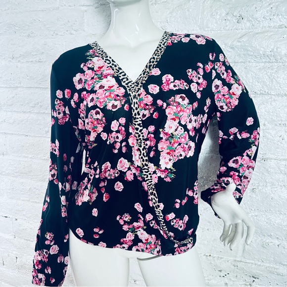 INC International Concepts Floral Print Shirt Womens Surplice Neck SizeXXL - Picture 2 of 9